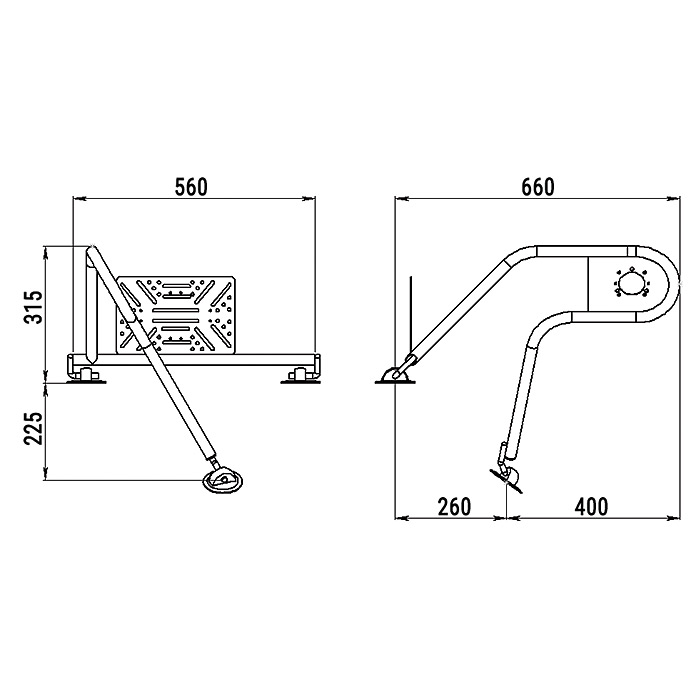Стойка рулевая с креплением на баллон надувной лодки 25мм в Домодедово