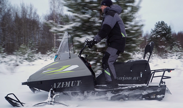 Миниснегоход Бурлак Азимут 24 л.с. , эл.запуск, реверс, тормоз гидравл, капот серый в Домодедово