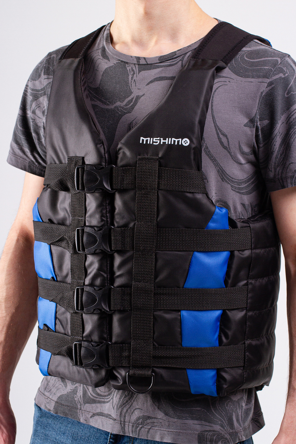 Жилет спасательный MISHIMO PRO Премиум качества Черно-синий в Домодедово