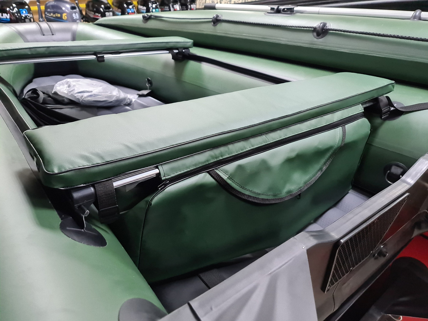 КОМПЛЕКТ МЯГКИХ НАКЛАДОК С СУМКОЙ ДЛЯ ЛОДОК 110Х20 ЗЕЛЕНЫЙ в Домодедово