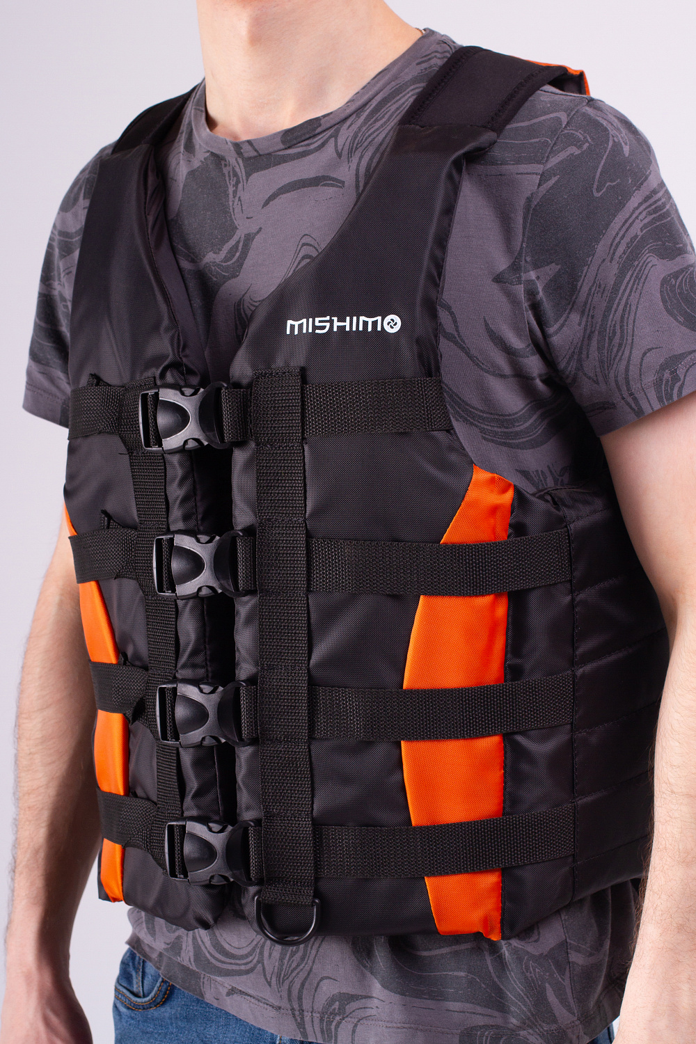 Жилет спасательный MISHIMO PRO Премиум качества Черно-оранжевый в Домодедово