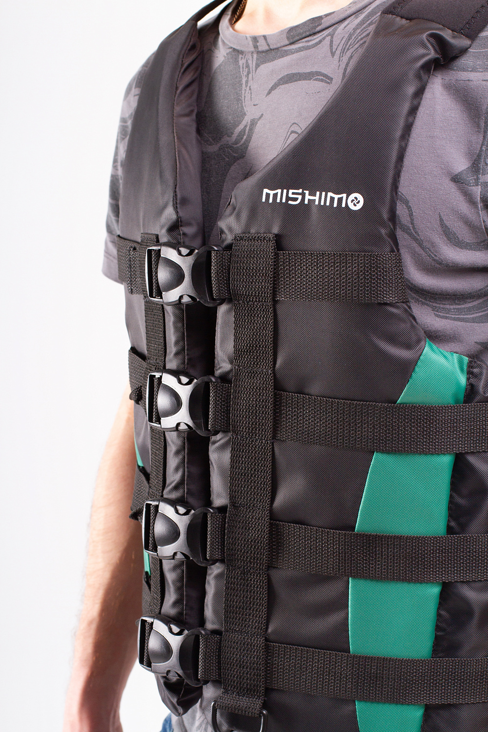 Жилет спасательный MISHIMO PRO Премиум качества Черно-зеленый в Домодедово