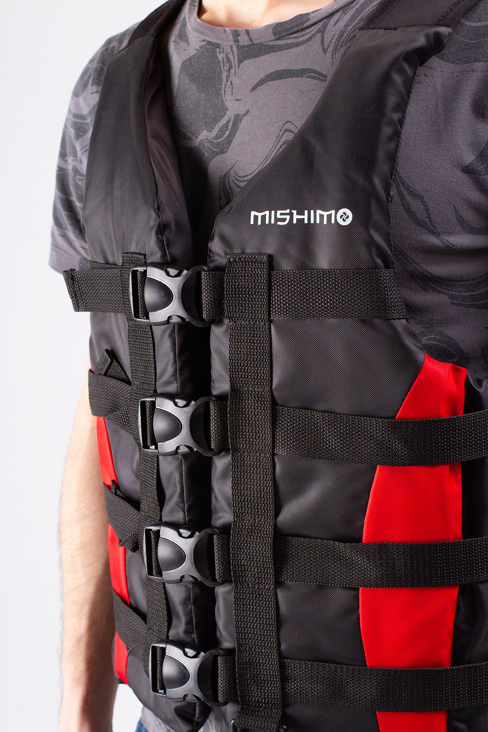 Жилет спасательный MISHIMO PRO Премиум качества Черно-красный в Домодедово
